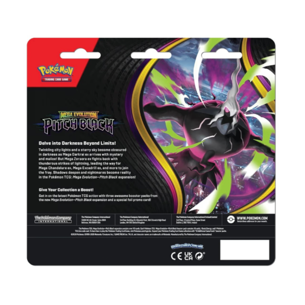 Pokémon TCG: Mega Evolution - Pitch Black Blister 3 pack Ingles