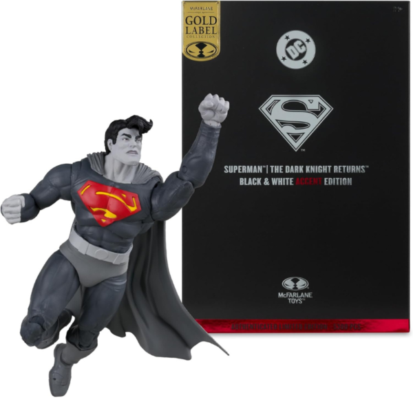 Mcfarlane DC Multiverse: Dark Knight Returns - Superman Black and White Accent Edition Gold Label 7 Pulgadas